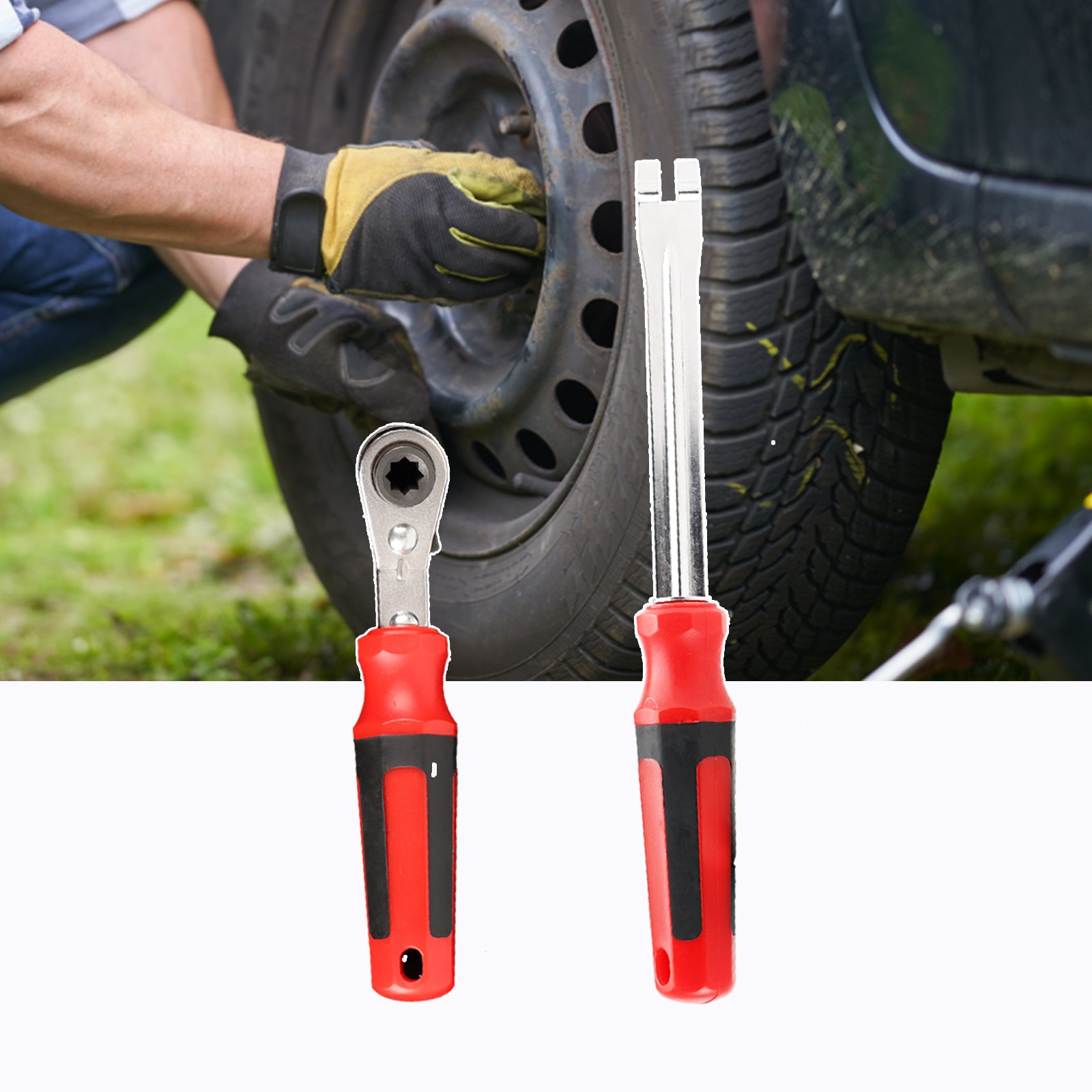 2PCS Automatic Adjuster Slack Tool Set Release Tool Wrench Efficiency Ratchet