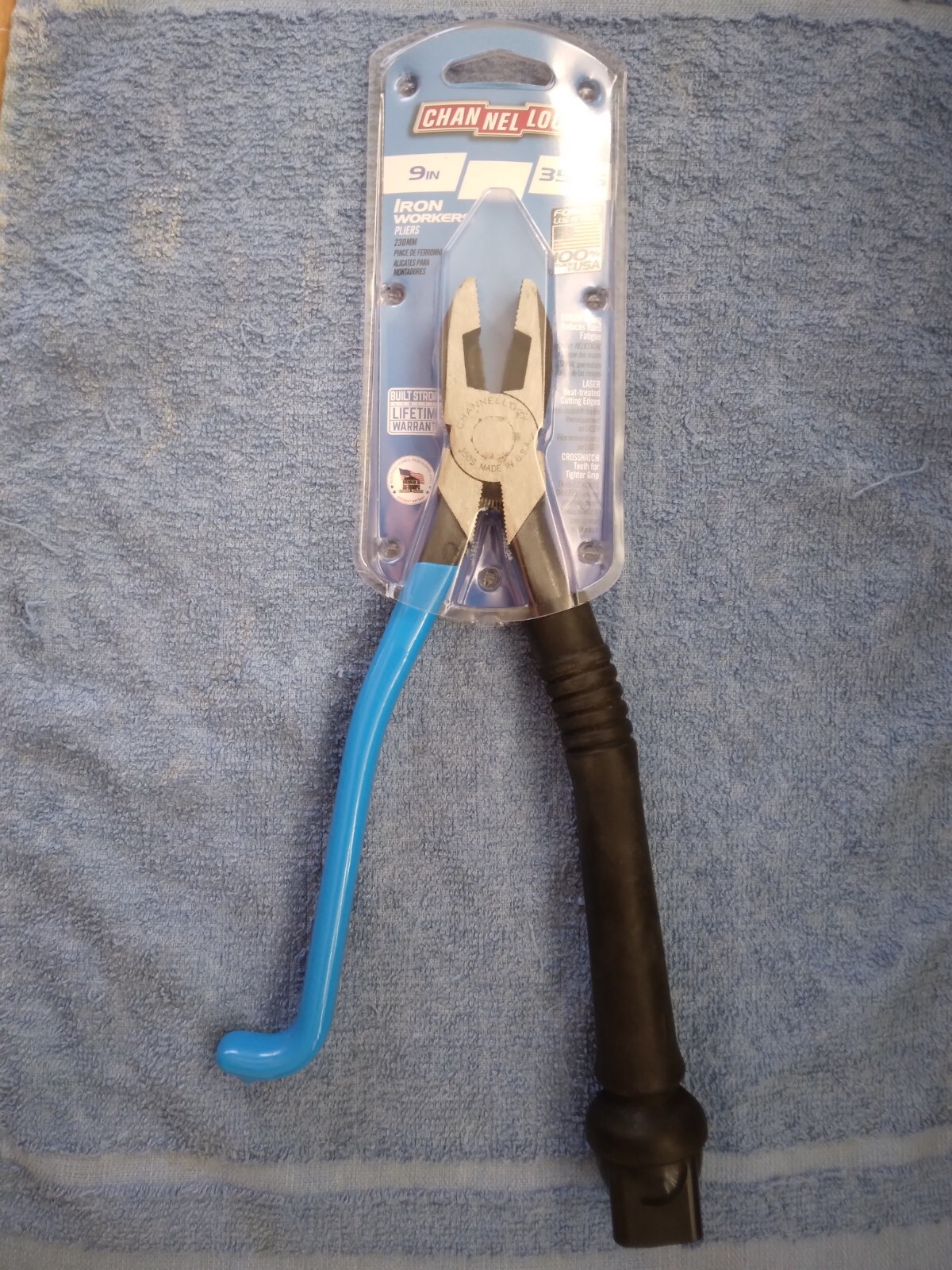 (LOT OF 1)- CHANNELLOCK- 350S- 9"  IRONWORKER'S PLIERS- (With Milker Grip)