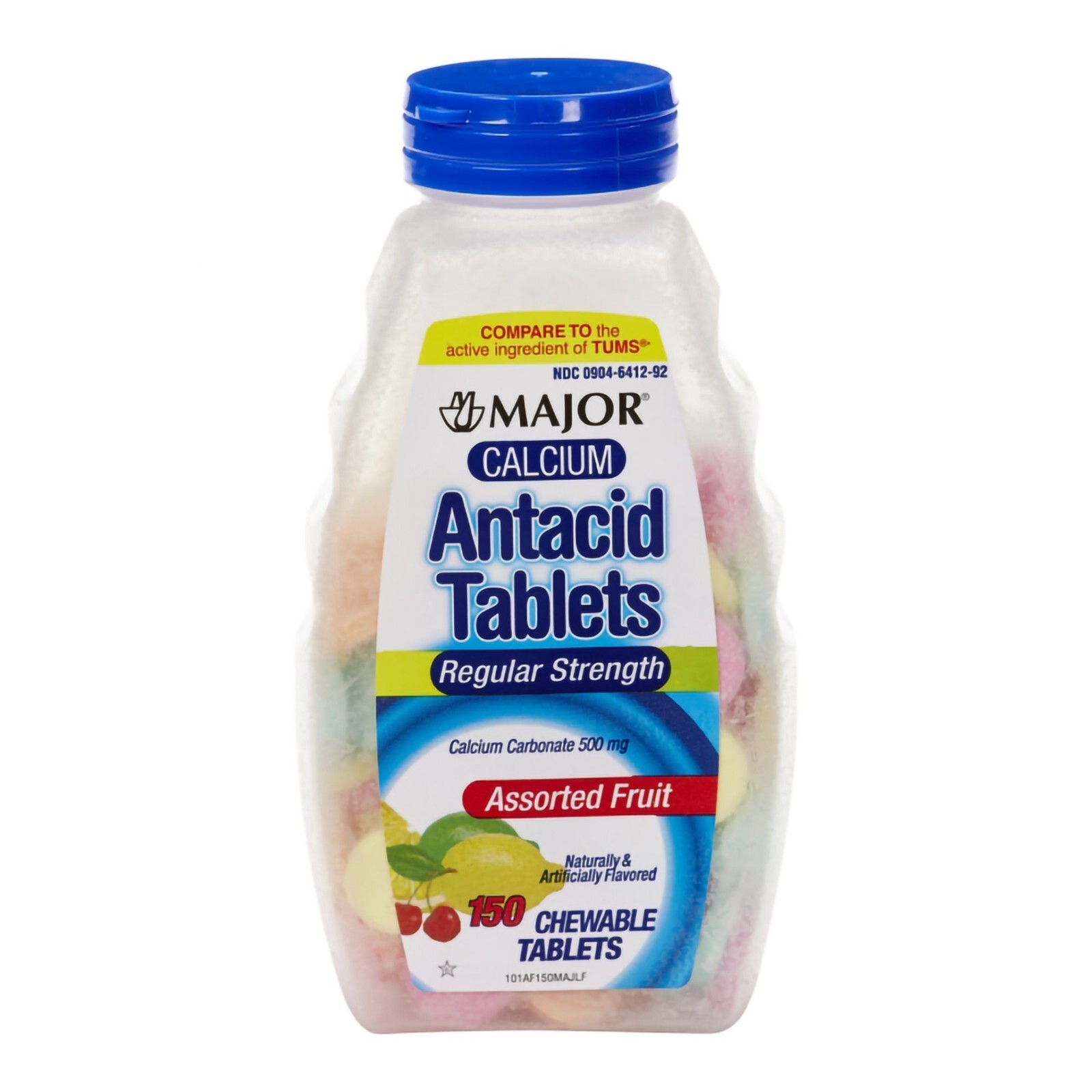 Major Antacid Chewable Tablets Calcium 500 mg Strength, Compare to Tums, 150 Ct