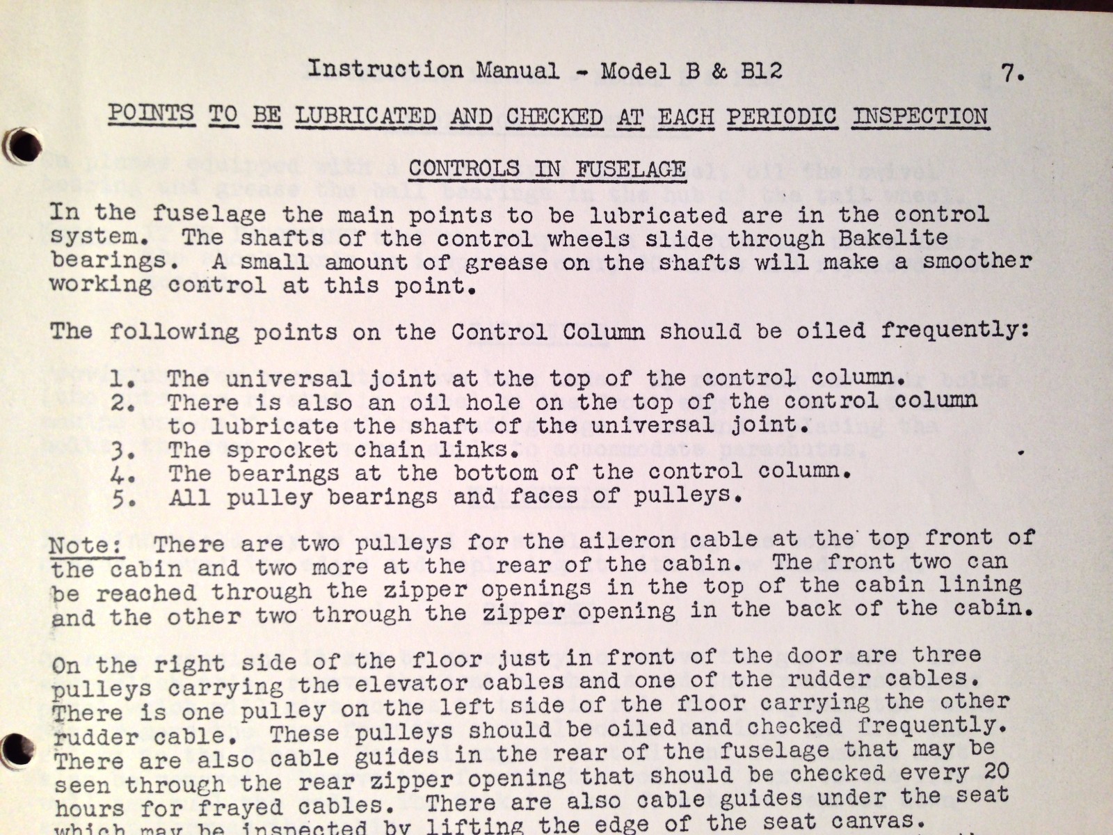 Taylorcraft Model B & Model B12 Instruction Manual