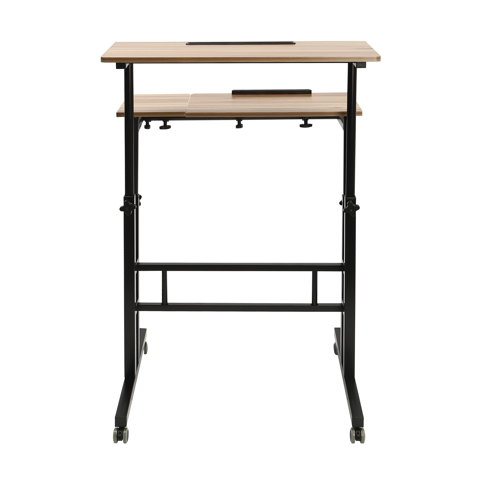 Height Adjustable Home Office Desk With Standing & Seating 2 Modes Mobile Desk