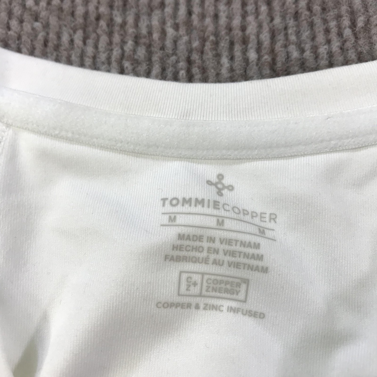 Tommie Copper Womens Lower Back Support Compression Zip Shirt Top Medium White