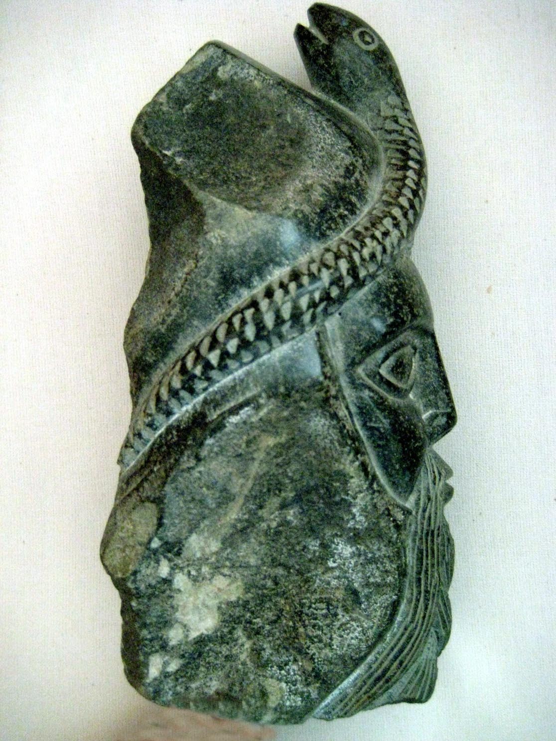 Serpentine Stone Statue, Handmade