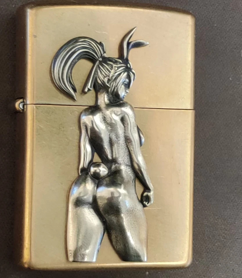 1 piece Brass Sexy Back Rabbit Girl sticker DIY lighter accessories