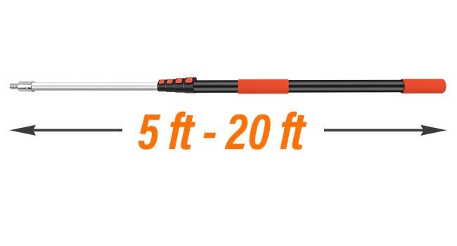 26FT Telescoping Window Cleaning Kit with 14" Squeegee - 2-in-1 Professional