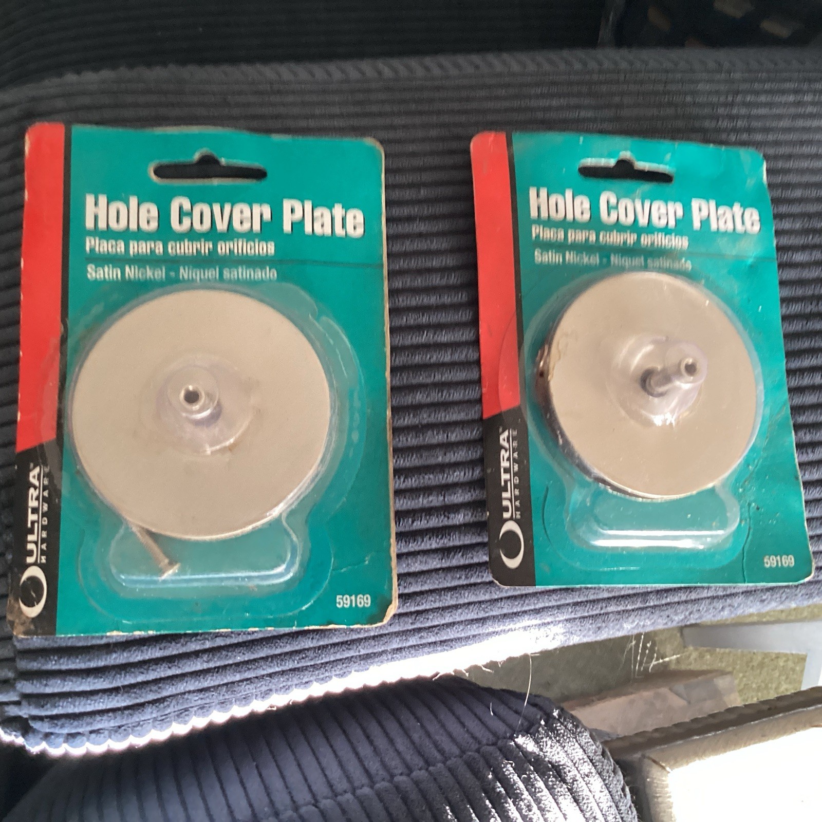 Oultra Hardware Steel Door Hole Cover Plate, Satin Nickel 2 (Single Pack) N I B
