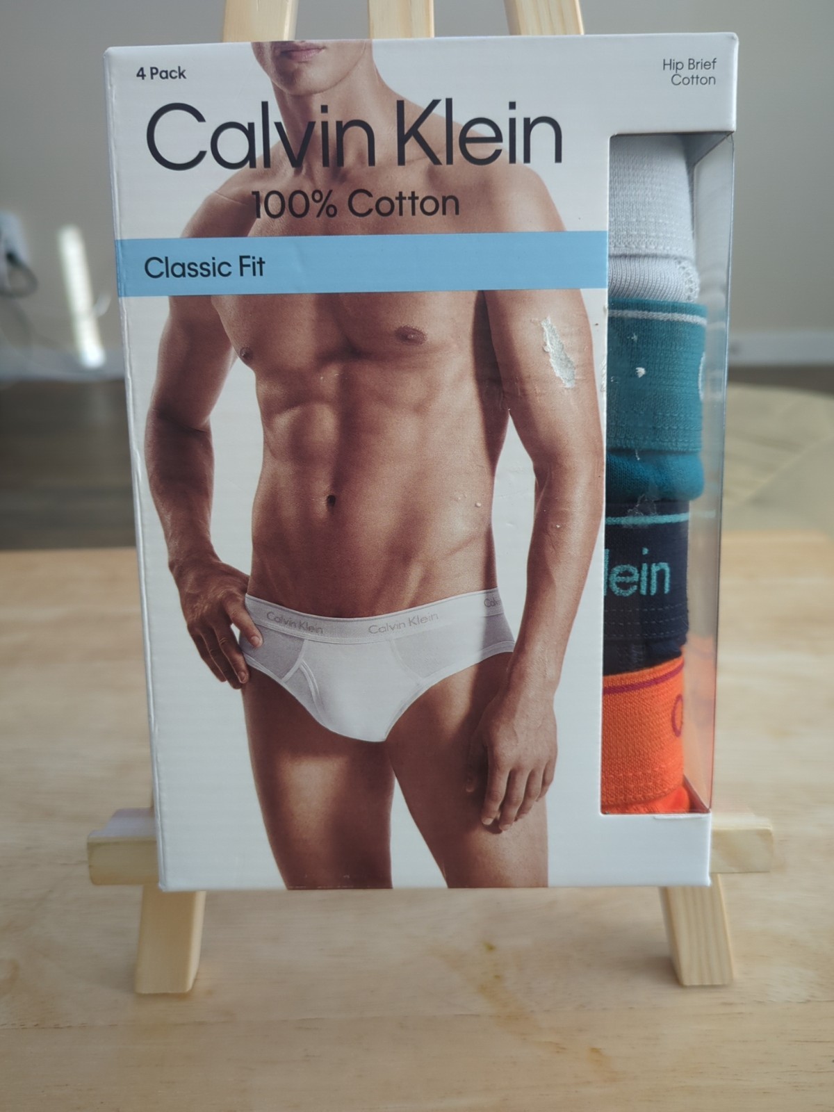 Medium- Calvin Klein Men Classic Hip Brief Underwear 4 Pack size Multicolor
