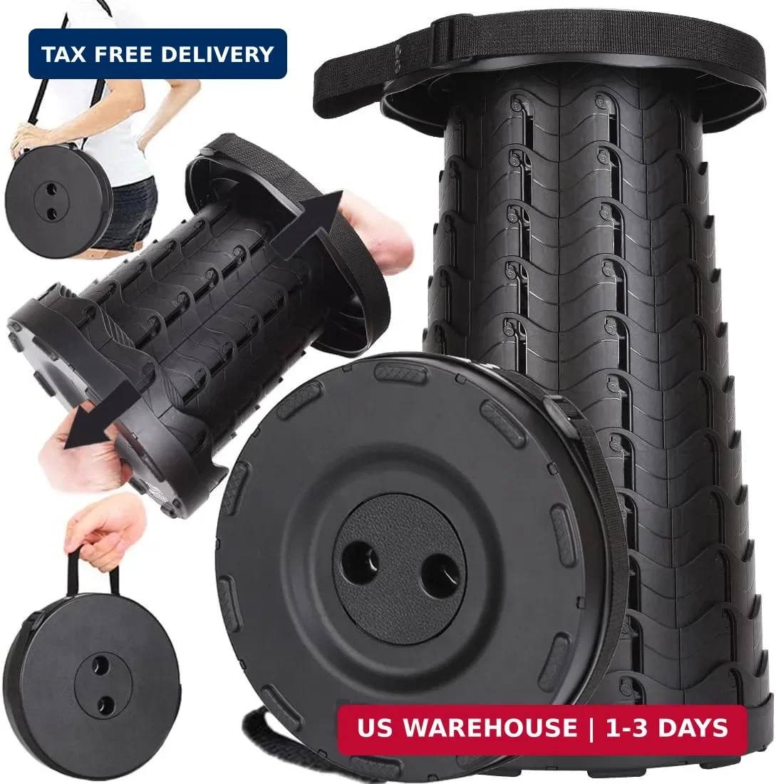 Upgraded Collapsible Stool, 400lbs Max Weight, Lightweight But Sturdy, P