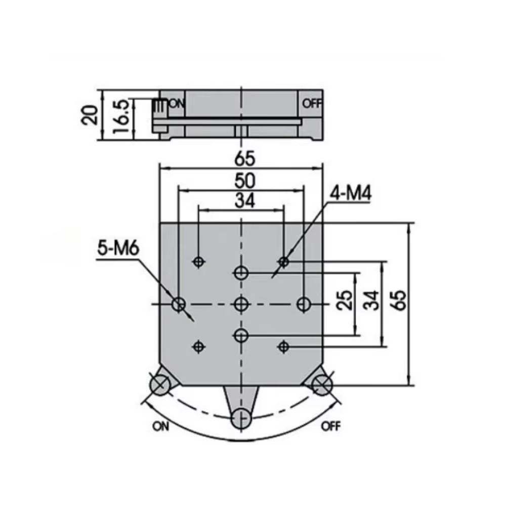 Continuously Adjustable Magnetic Force Magnetic Base, 0-23kg Holding Force