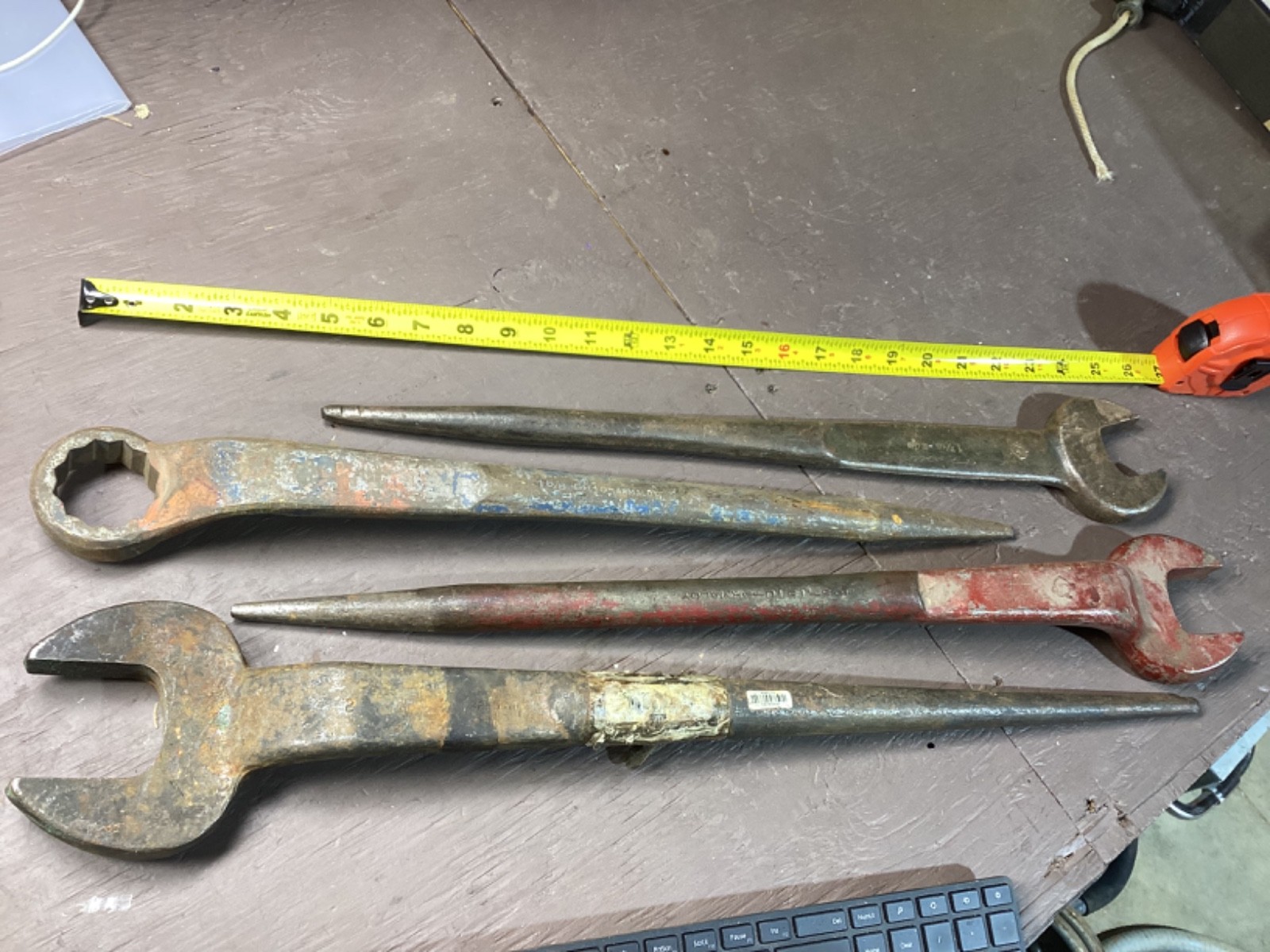 Lot of 4 Armstrong Ironworker Spud Wrenches (2in, 1-5/8in qty, & 1-7/16in)