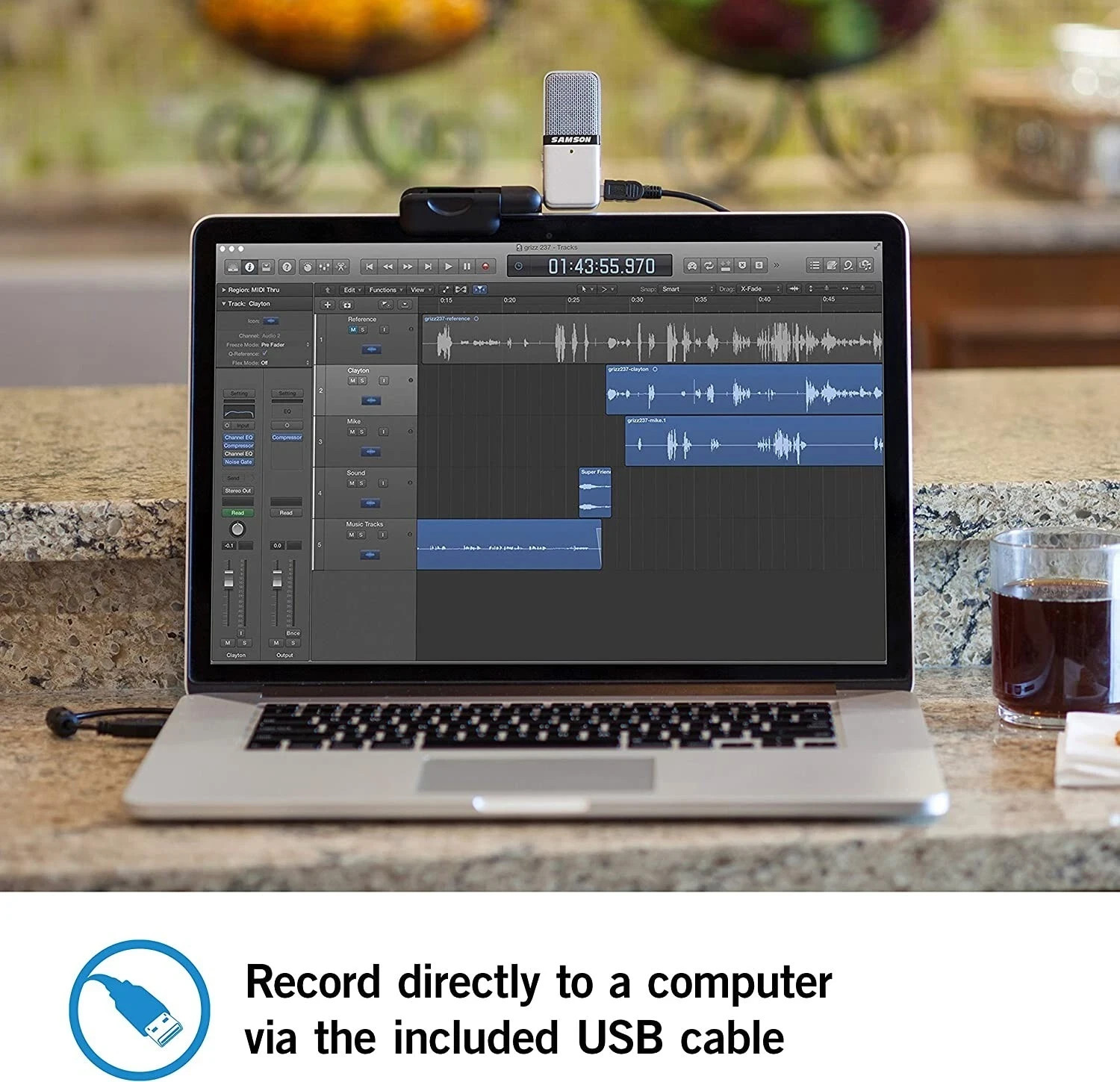 Samson GOMIC Go Mic Portable USB Condenser Microphone Kit Broadcast/Streaming