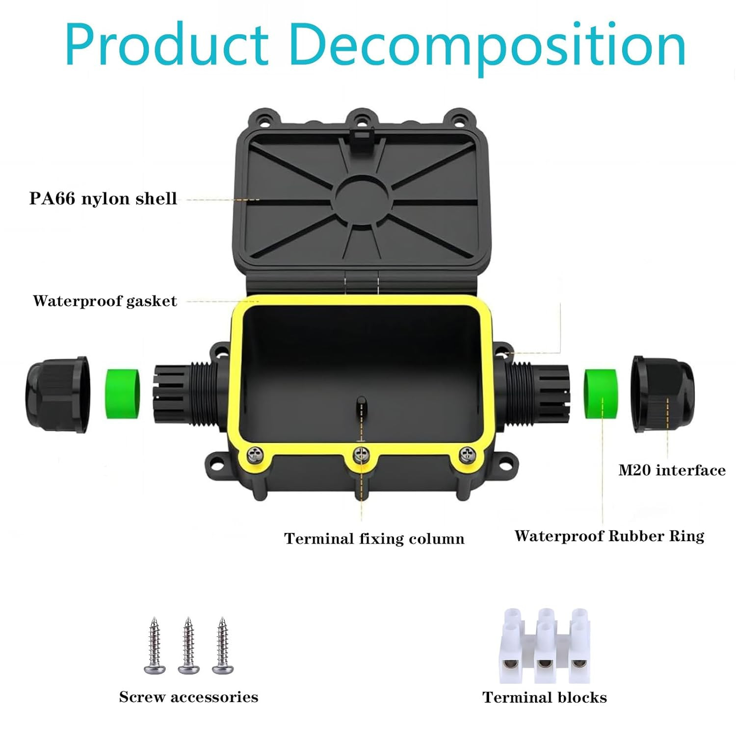 Outdoor Waterproof Junction Box Plastic Cable Electrical Open Splice Underground