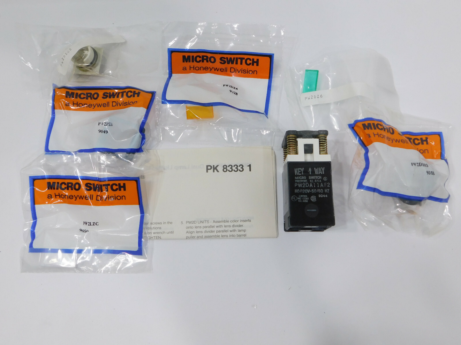 Honeywell Microswitch Kit PW2DC64BF2 Dual Pilot Light Green & Amber PW2DA11AF2