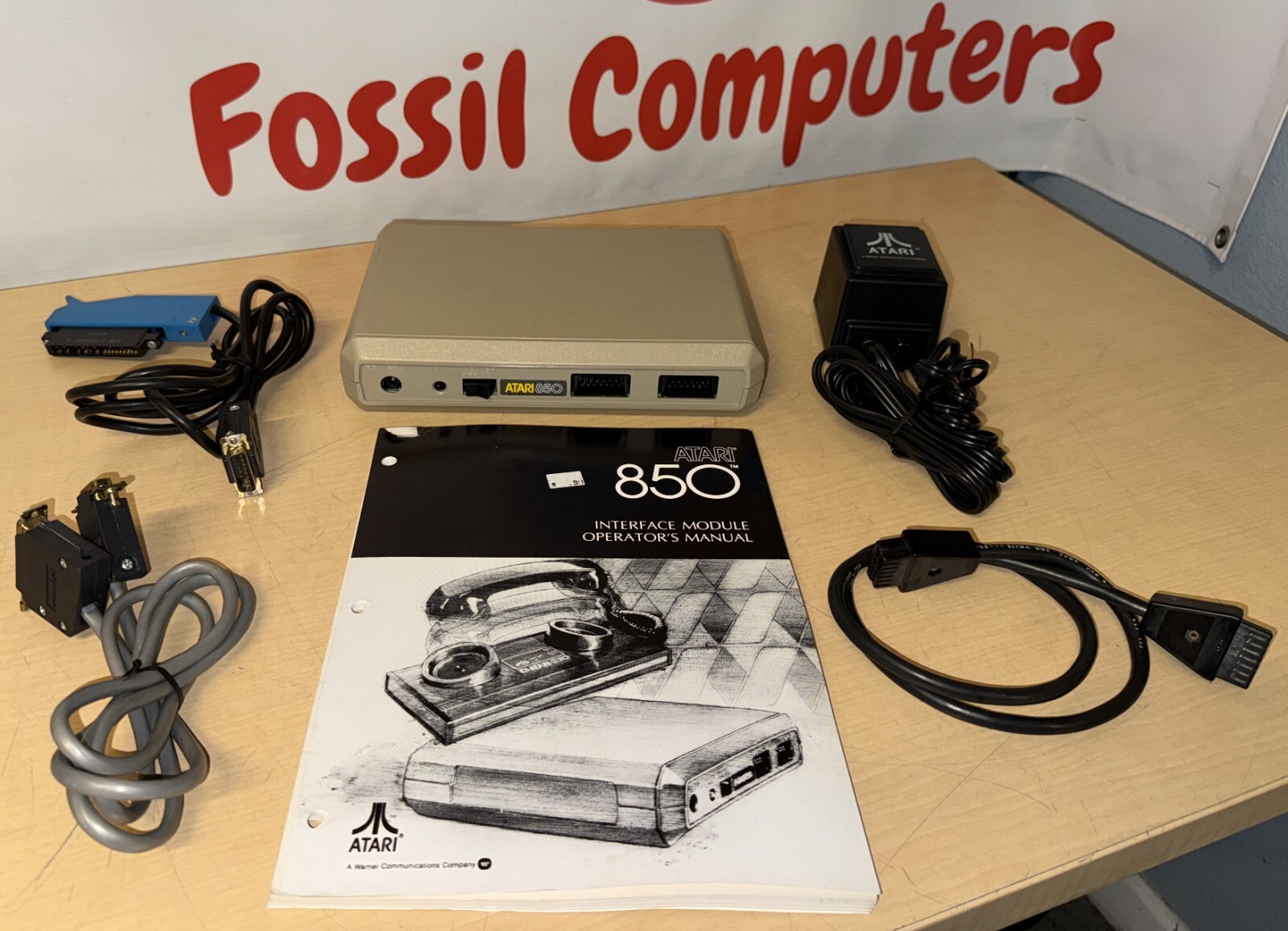 Atari 850 Interface Module SIO & Printer Cable Power Adapter and Manual  KL