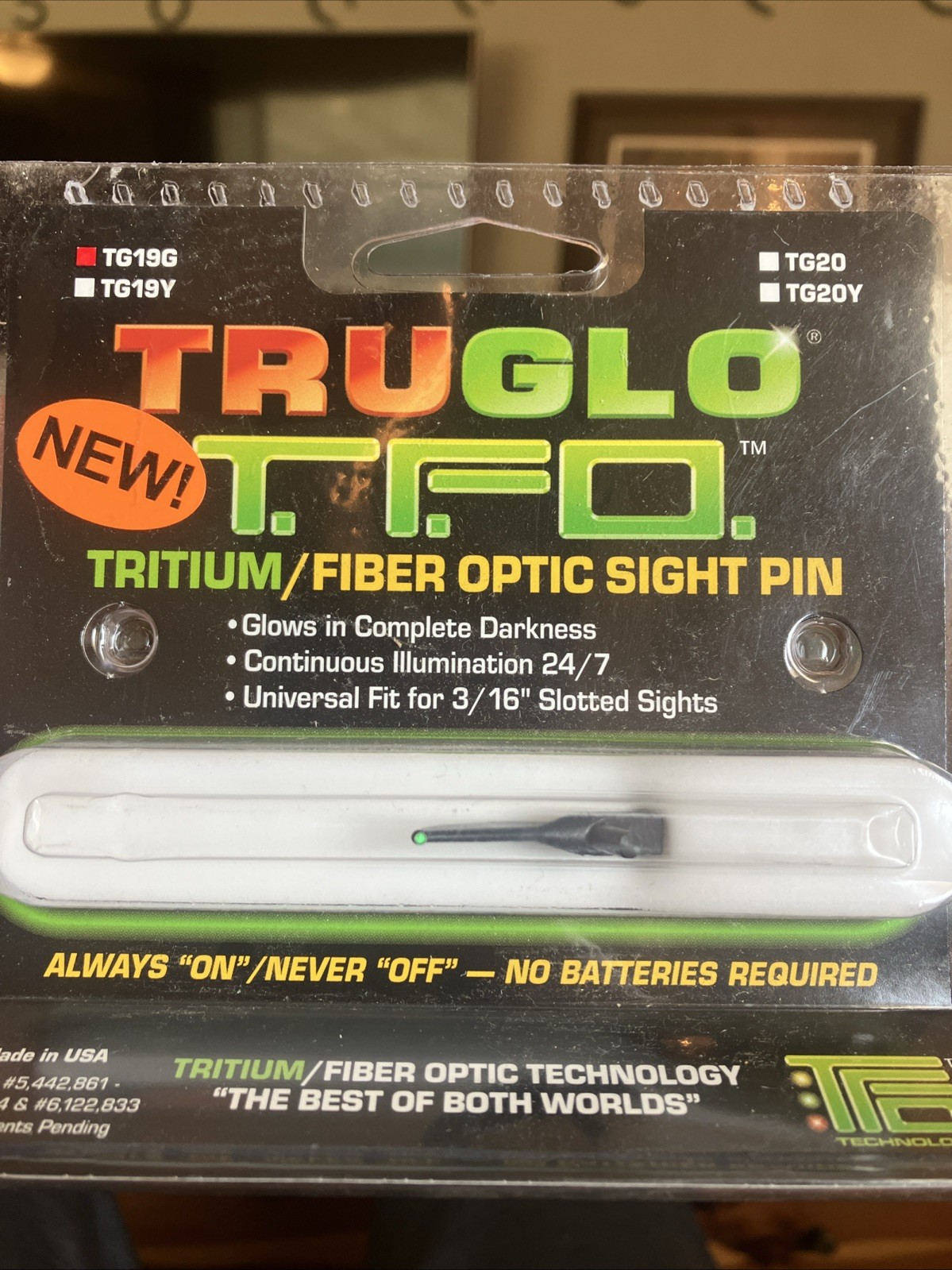 Truglo T.F.O. Archery Tritium Fiber Optic Sight Pin Green 0.029” TFO Pin TG19G