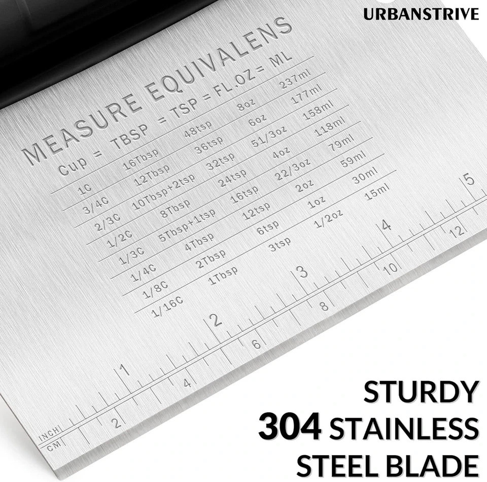 Bench Scraper for Baking Stainless Steel Dough Cutter and Scraper Tool Kitchen