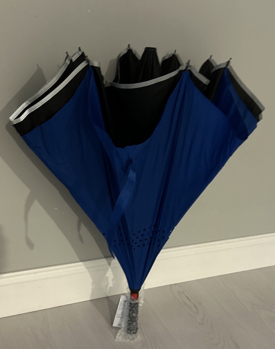New eBay logo Black Waterproof Inverted Umbrella Limited Edition