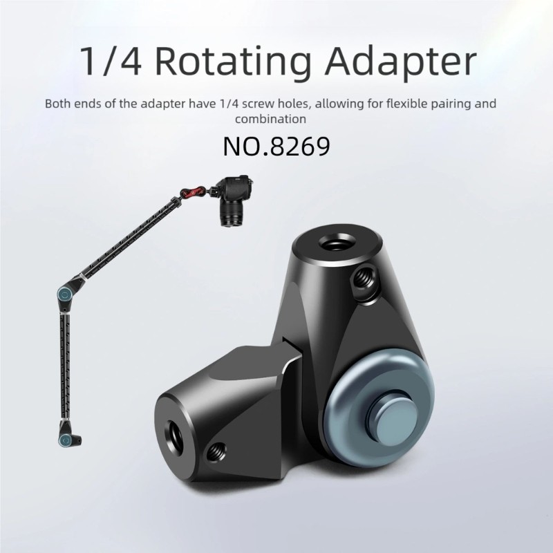 Double 1/4 Screw Adapter Adjustable 180° Rotate Aluminum Joint For Camera Mount