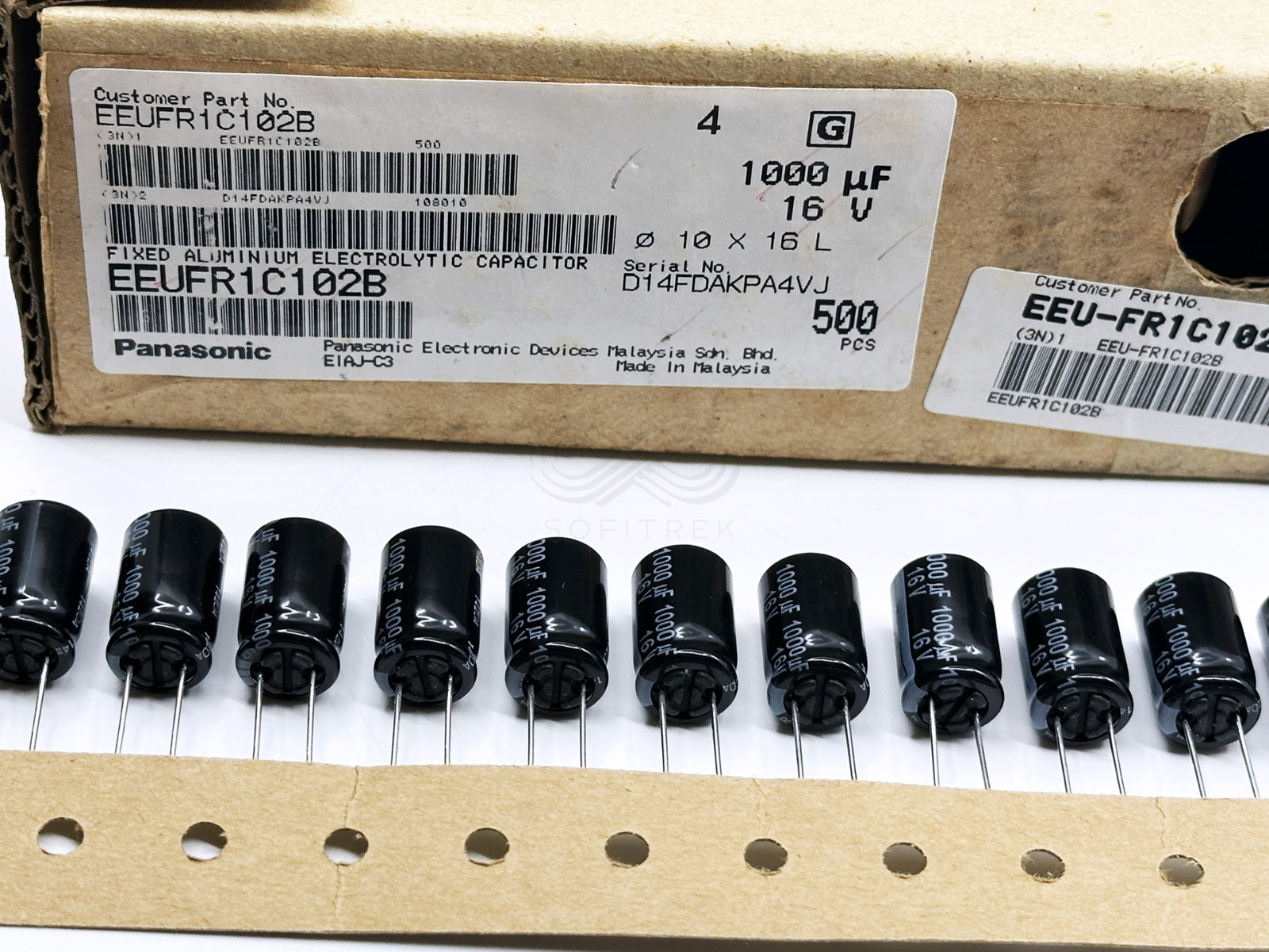 20PCS EEUFR1C102B Panasonic 1000uF 16V 10x16mm Electrolytic Radial Capacitor