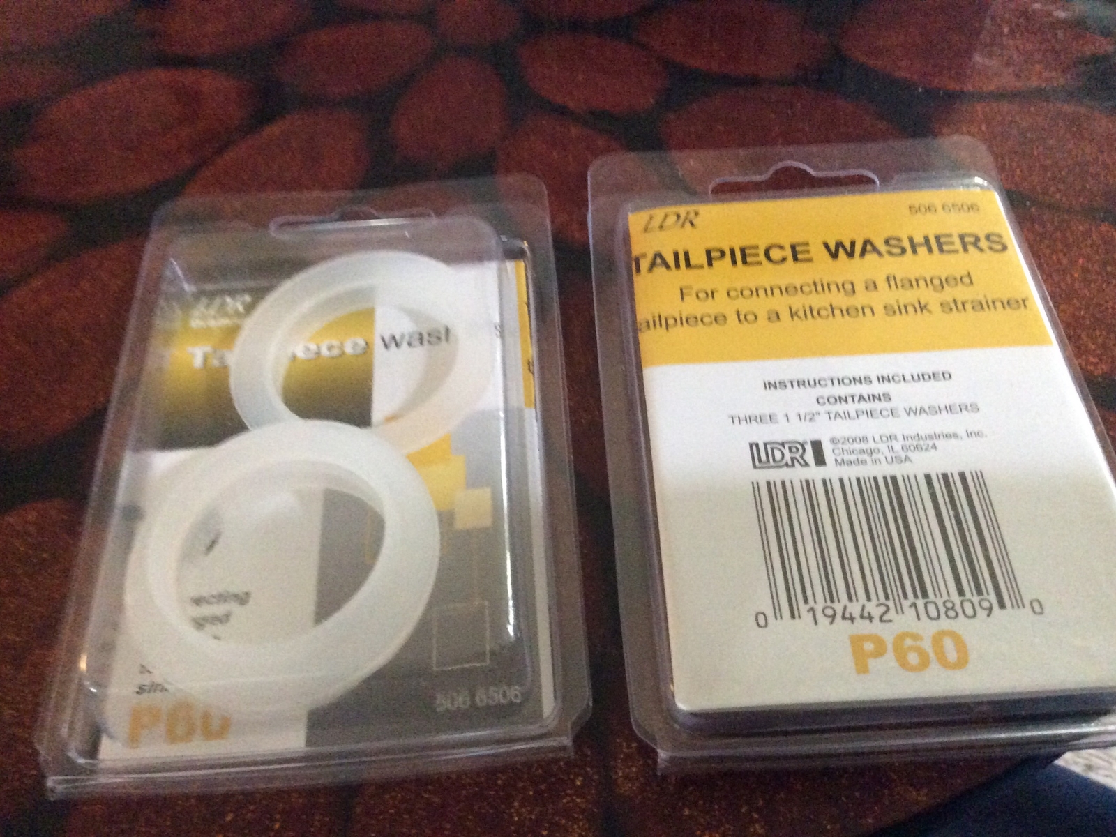 2 Pkgs Of LDR 506 6506 1-1/2" Polyethylene Flanged Tailpiece Washers 3 In Each