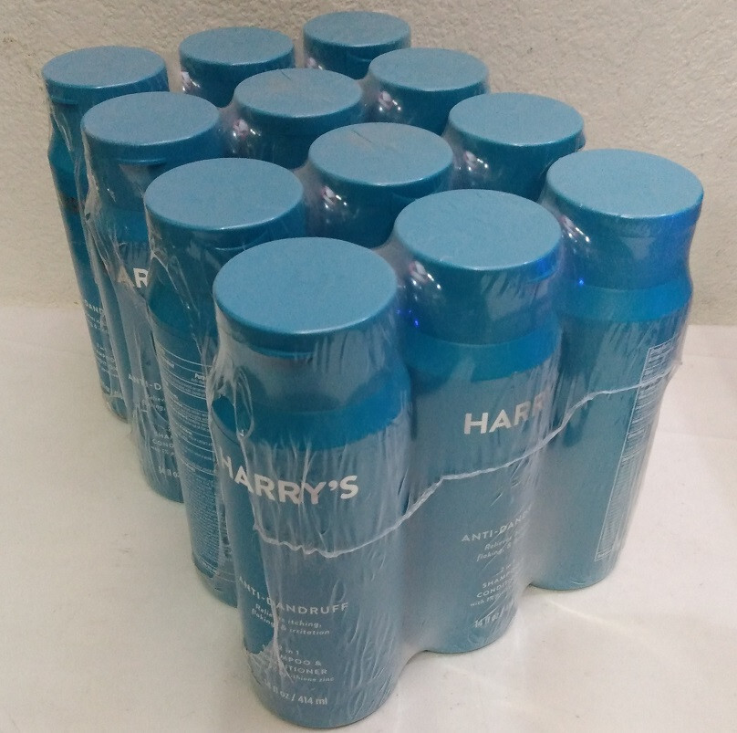 Harry's 2 in 1 Shampoo & Conditioner Anti-Dandruff 14 oz 12 BOTTLES FAST SHIP