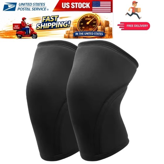 Free Shipping 7mm Knee Sleeves for Weightlifting Pair