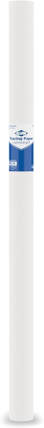 ALVIN 55W-L Lightweight Tracing Paper Roll, White, Suitable with Ink, Charcoal