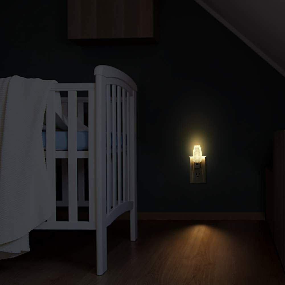 2Pcs Sensor Wall Plug in Night Lights Warm White Nite Light Dusk to Dawn Sensor