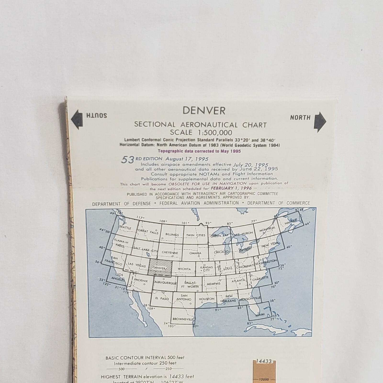 Aeronautical Chart Denver 1995