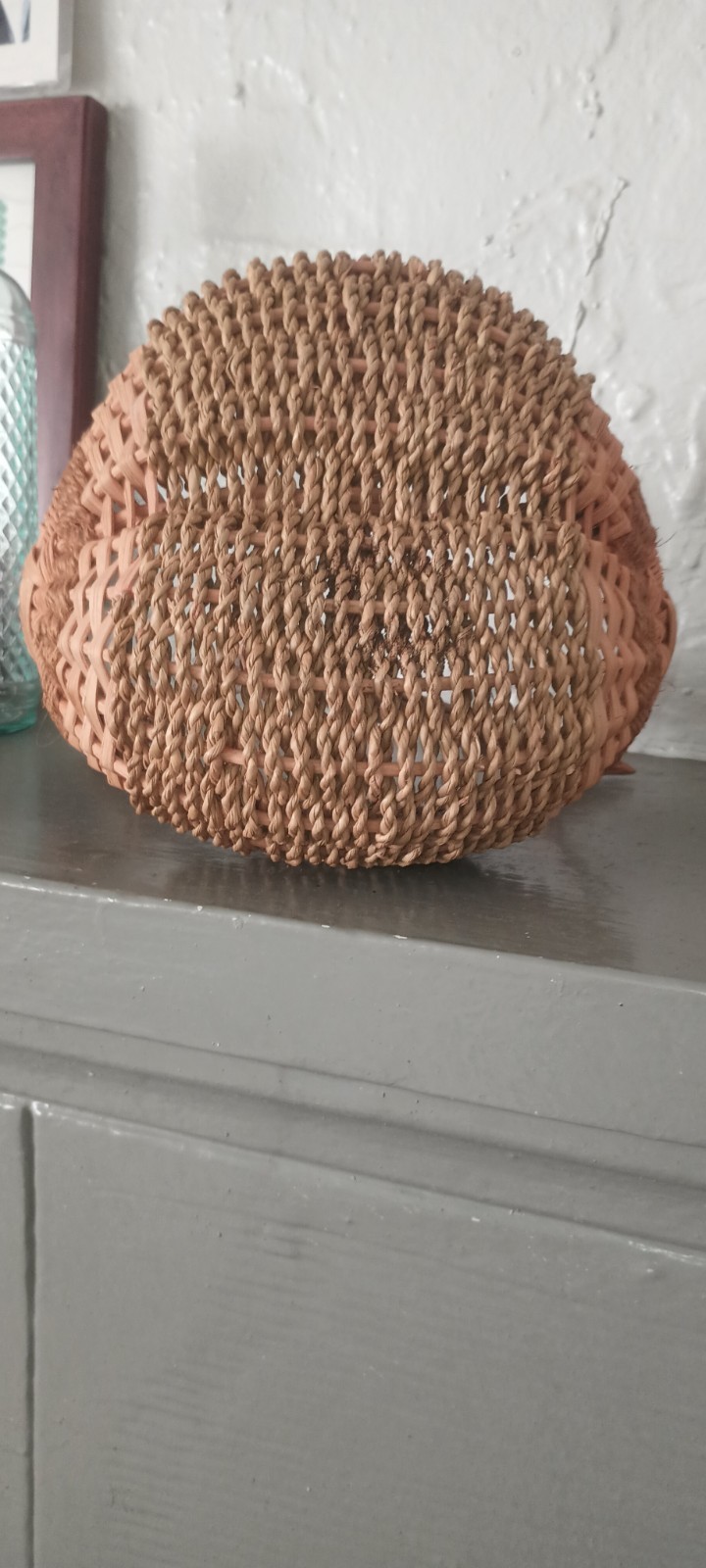 Handwoven Basket Natural Branch Handle – Artisan Primitive Farmhouse-Rustic