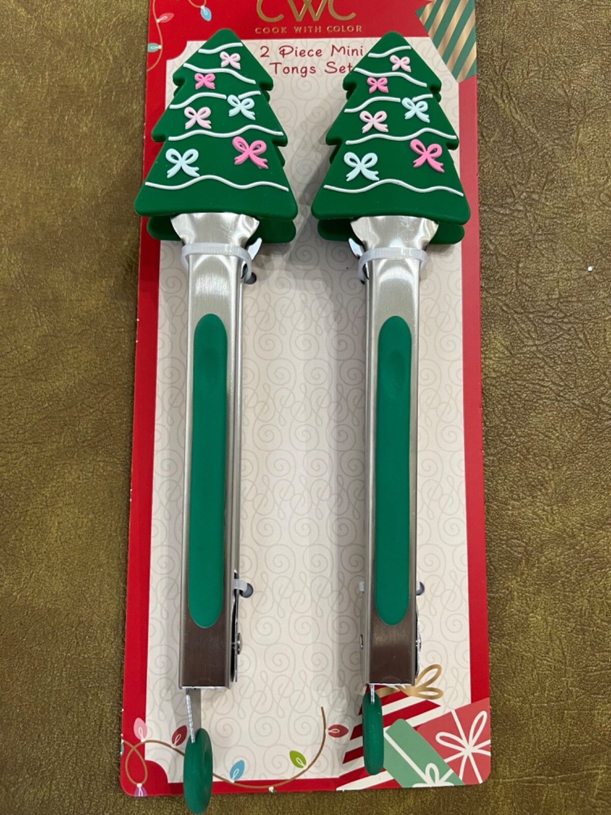 NEW CWC MINI TONGS CHRISTMAS TREE GREEN