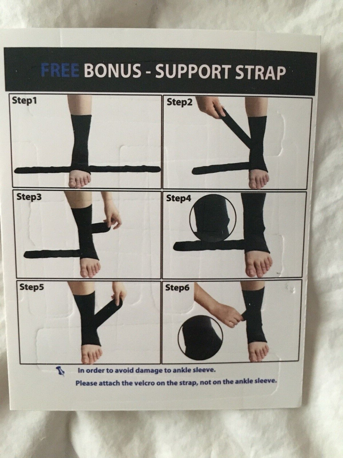 Gonicc Ankle Support Compression Sleeve With Support Strap NIP Unisex XS