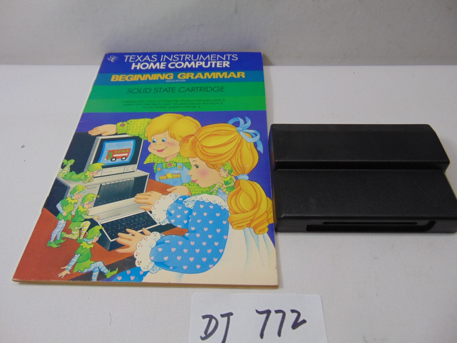 Texas Instruments TI 99/4A Computer Game Cartridge & Book Beginning Grammar