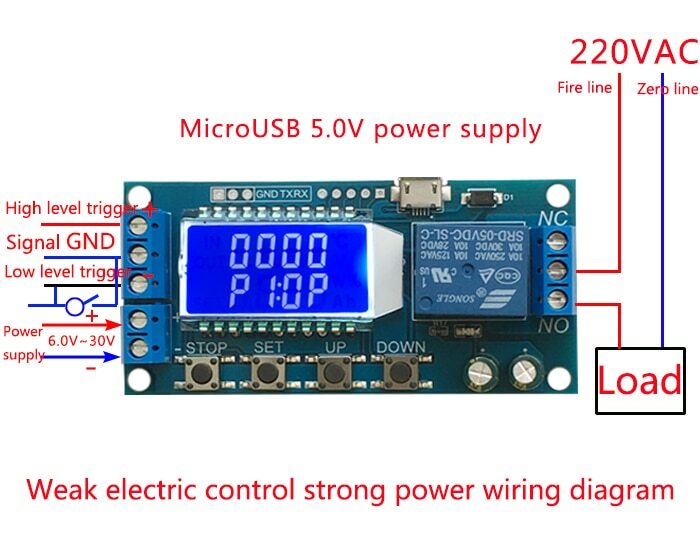 XY-LJ02 Time Delay Relay Module Control Timer Switch 6-30V Trigger Loop Timing