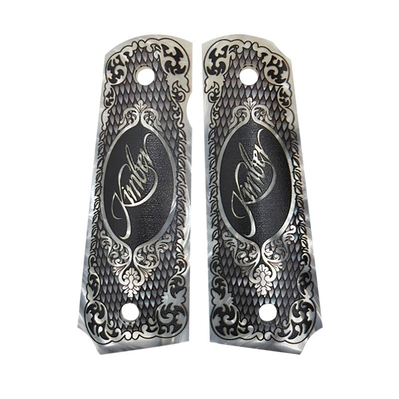 1911 Grips Ambi Cut Custom Gun Grips 1911 Full Size Grips Engraved Kimber Logo