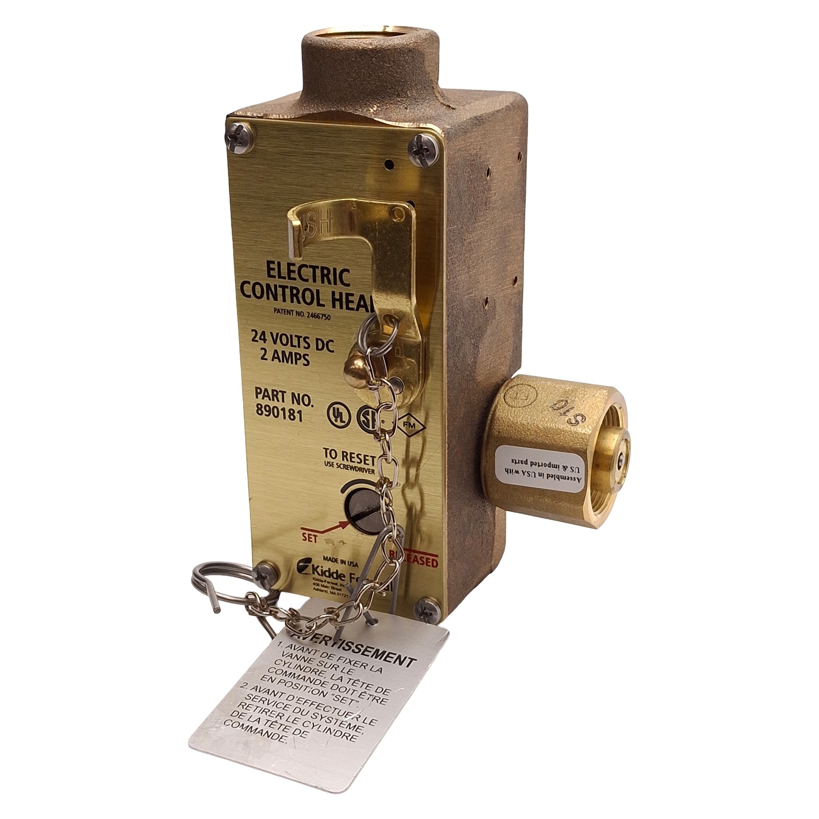 Kidde Fenwal 890181 ECS Electric Control Head, 3/4in & 1-1/4in NPT, 24VDC 2A