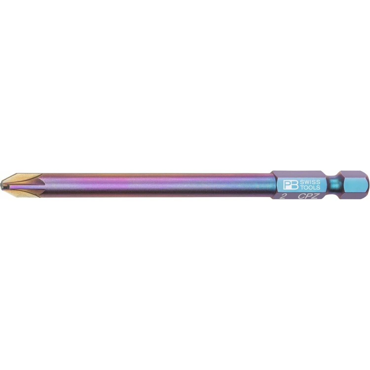 PB Swiss PB E6L.180/2 Pozidriv, Slotted Precision Bit, PZ2, SL - 6 mm