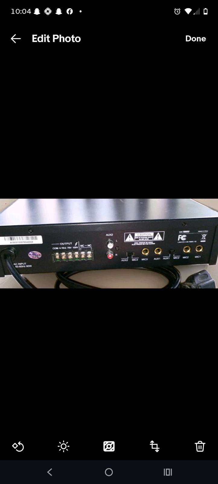 Desktop Audio Amplifier Model 18800, 3 Channels, 5 Inputs, 80W, Black, Analog