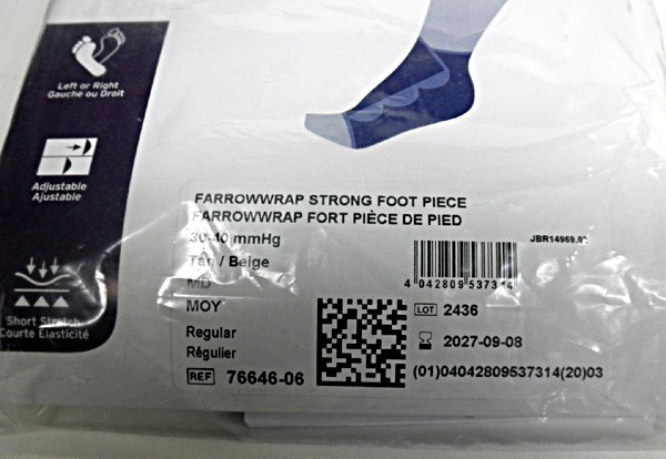 Jobst FarrowWrap Strong Foot Piece REGULAR Adjustable Compression Wrap Tan