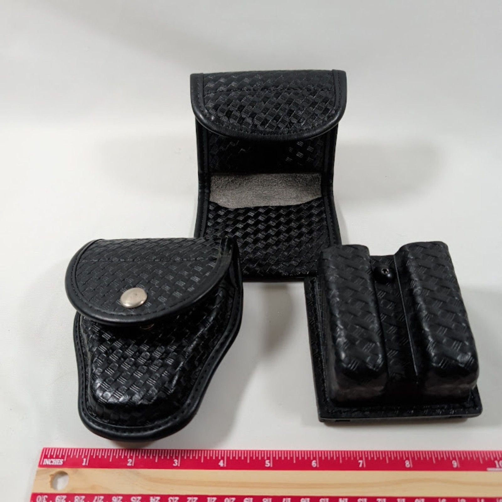 Safariland & Bianchi Law Enforcement Duty Gear Set Black Basketweave 3-Piece Lot