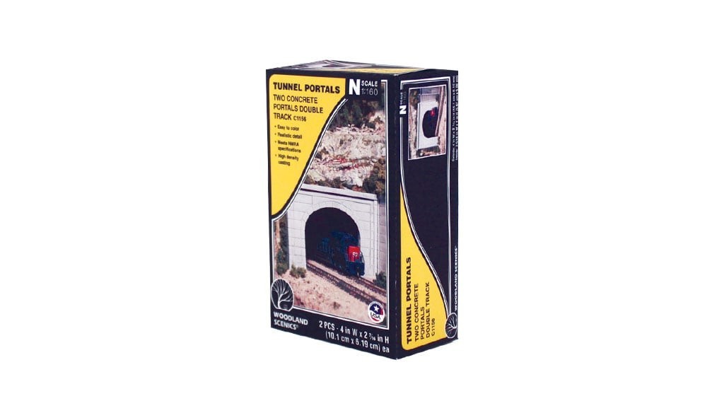 Woodland Scenics N Tunnel Portals Double Track Assorted Styles (2pcs)