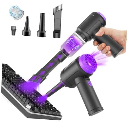 14500 Pa Computer Vacuum Cleaner Mini & 110000RPM Compressed Air Duster for