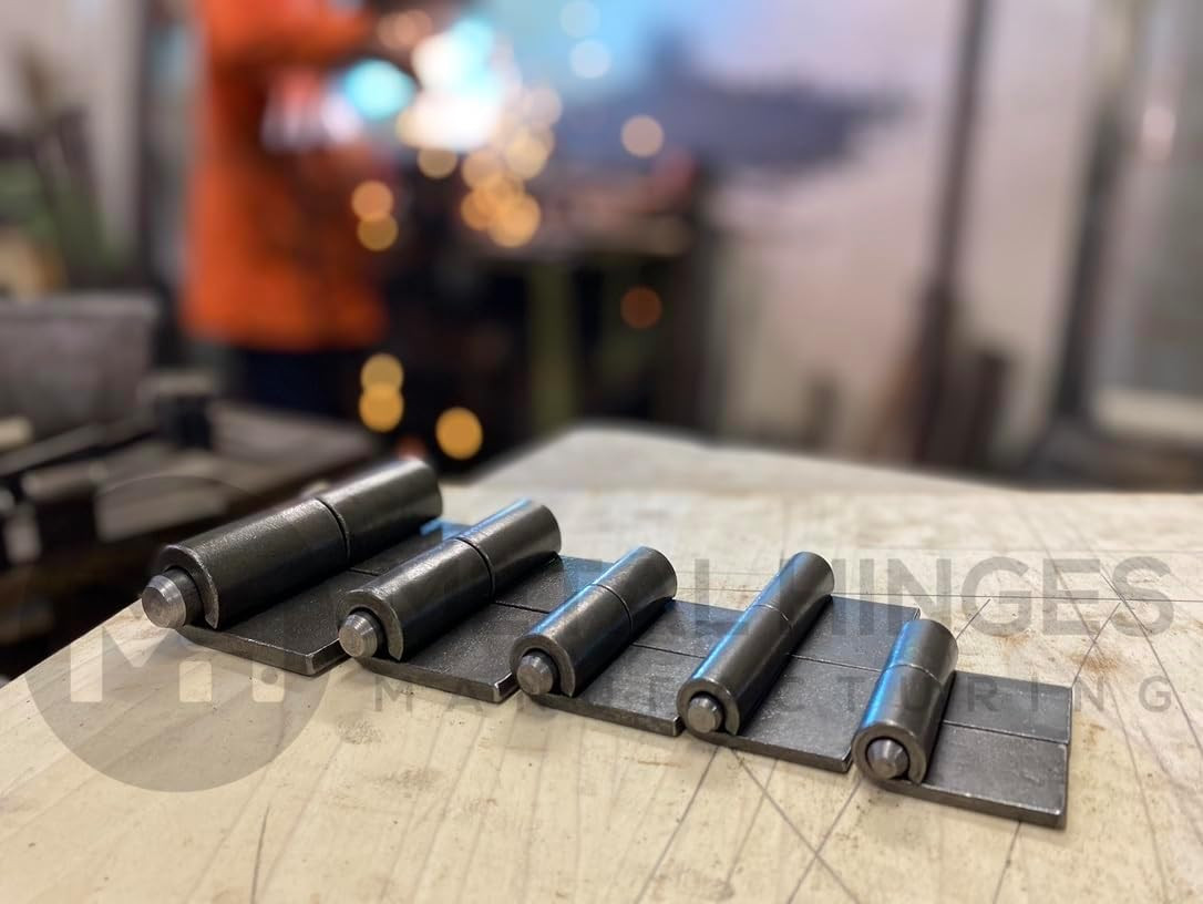 Heavy-Duty Weld-On Hinges with Detachable Pins for Gates and Trailers - 2 Pcs