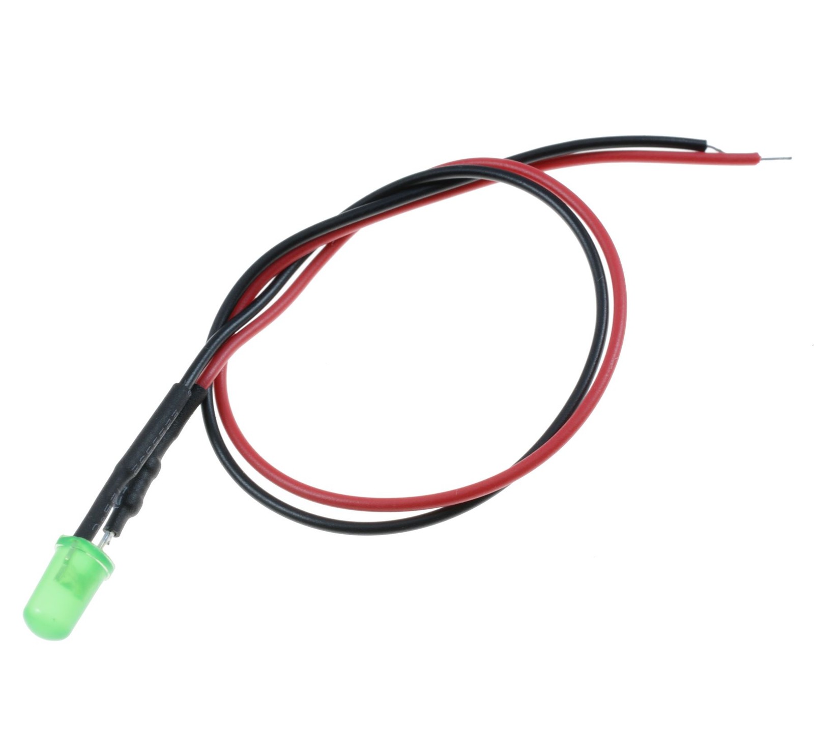 10 x Green Diffused Lens Prewired 5mm LED 20cm 12V