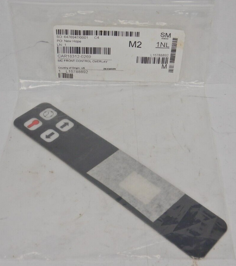 OEM Carter Hoffmann Mc Front Control Overlay 18312-0269