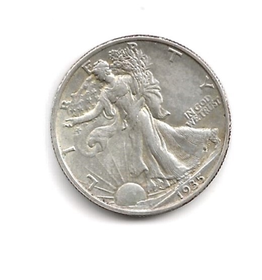 1935  p Silver Walking Liberty Half Dollar no combined shipping