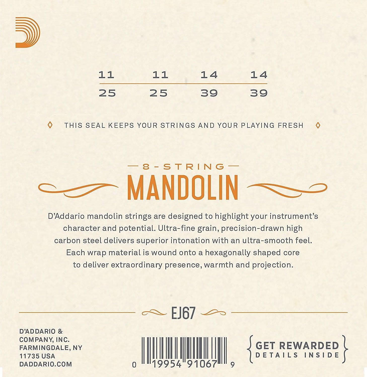 D'Addario EJ67 Nickel Mandolin Strings