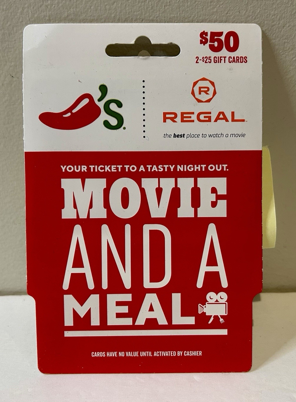 $50 Movie & Meal Regal Chili's Maggiano's & On The Border $50 gift card