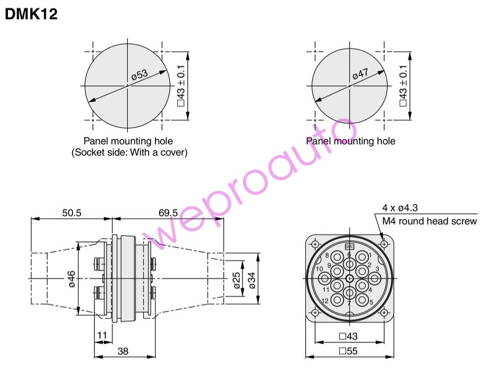 SMC DMK12P-23 Multi-Connector with One-touch Fittings Plug Side ✦KD