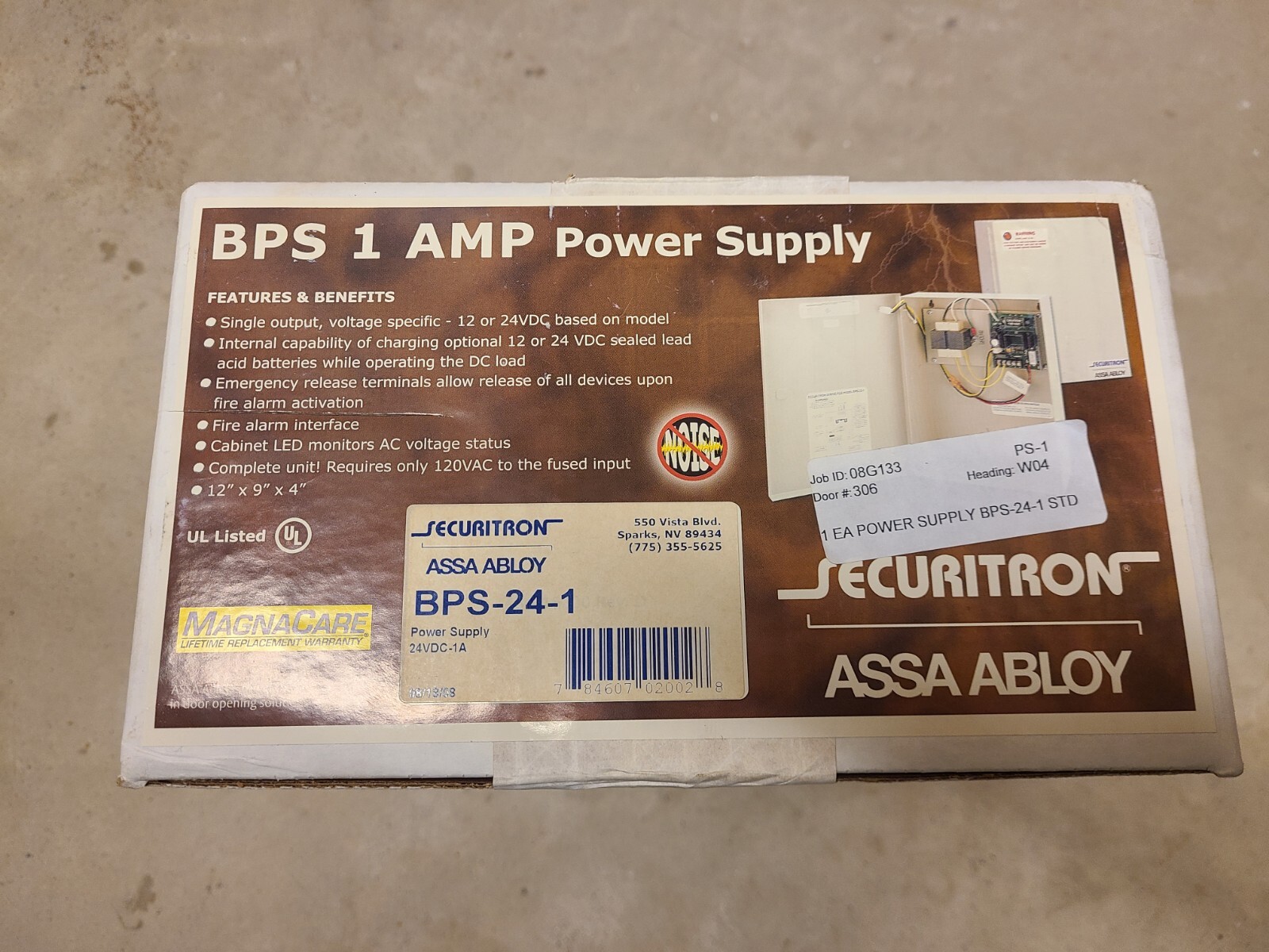 Securitron Assa Abloy BPS-24-1 BPS 1 AMP Power Supply